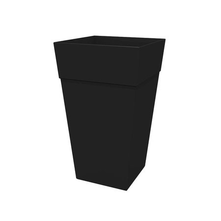 BLOEM Finley 25 in H X 1465 in W X 1465 in D Resin Tall Tapered Planter Black FPS2500